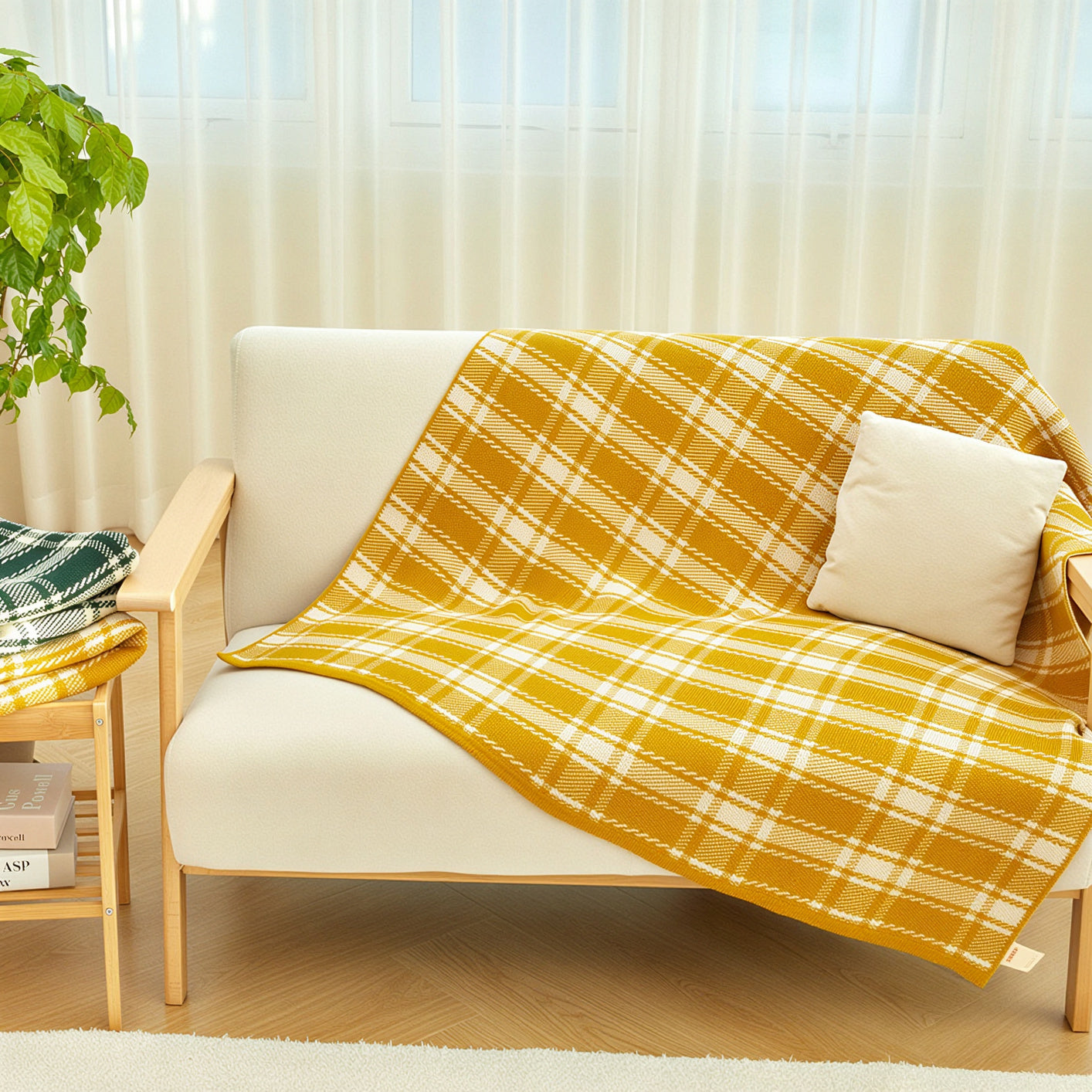 Check Knit Blanket