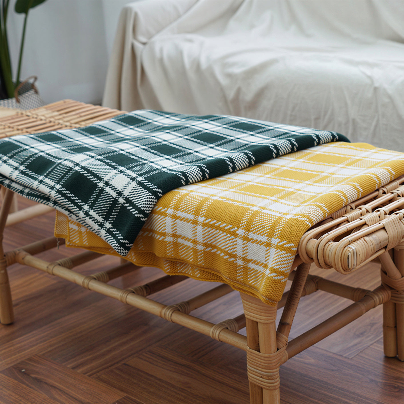 Check Knit Blanket