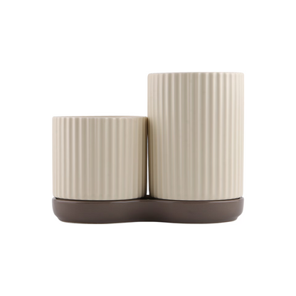 Carving Ceramic Utensil Holder Set (3-Piece)