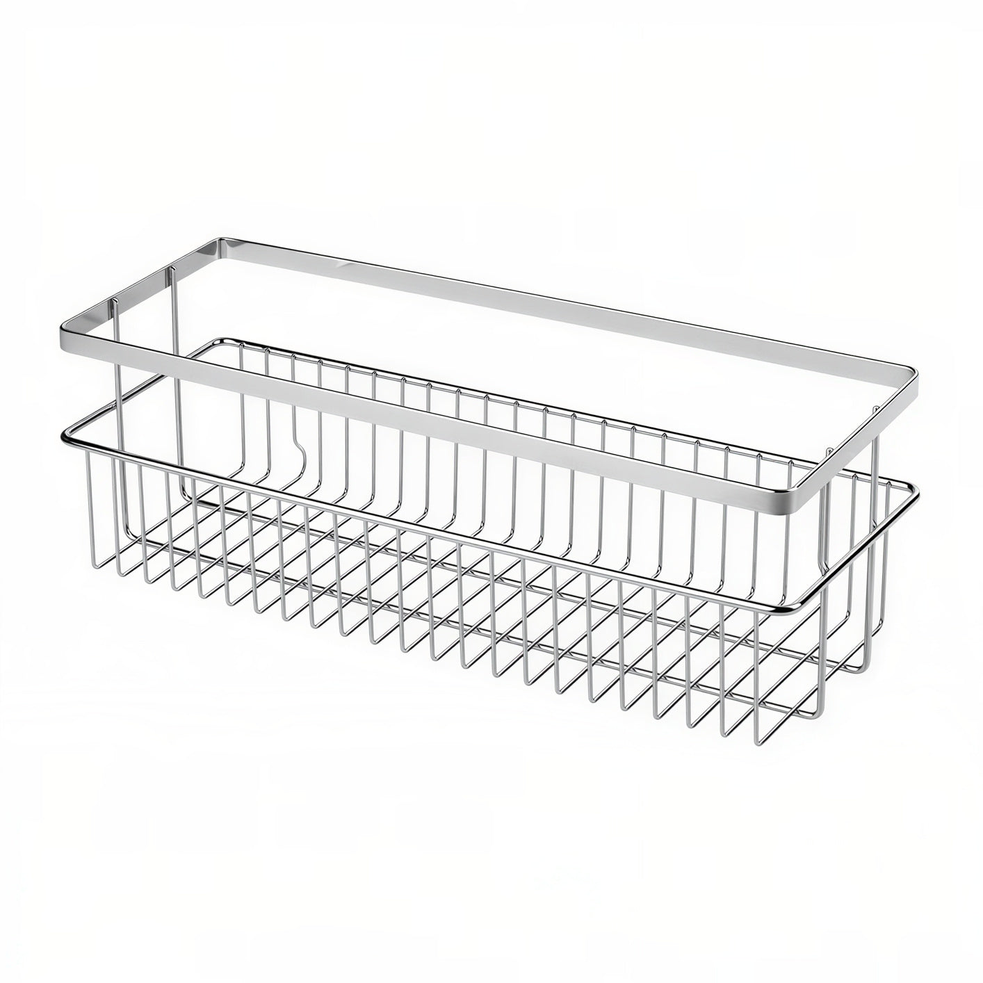 No-Drill Strong Adhesive Large-Capacity Stainless Steel Bathroom Shelf