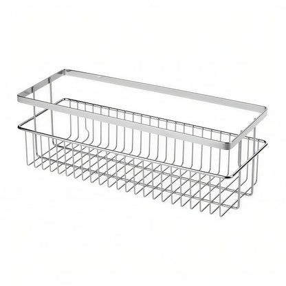 No-Drill Strong Adhesive Large-Capacity Stainless Steel Bathroom Shelf