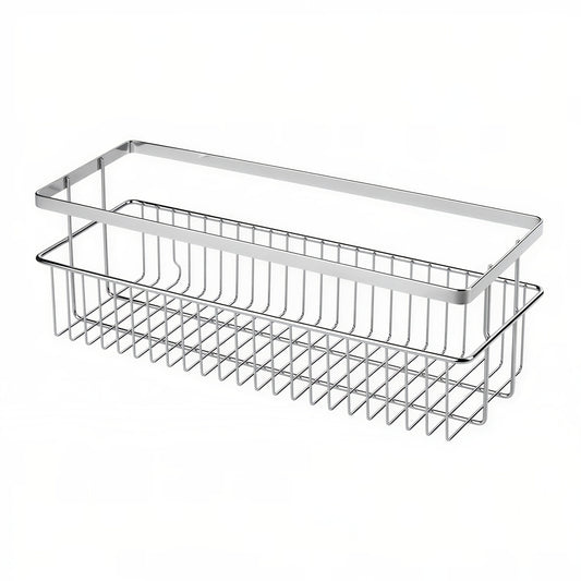 No-Drill Strong Adhesive Large-Capacity Stainless Steel Bathroom Shelf