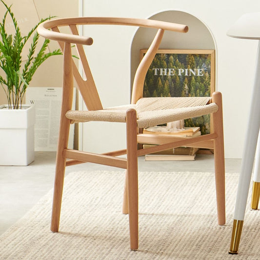 Curved Back Wooden Dining Chair