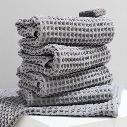Quick-Dry Antibacterial Waffle Towels (5-Pack) - close up