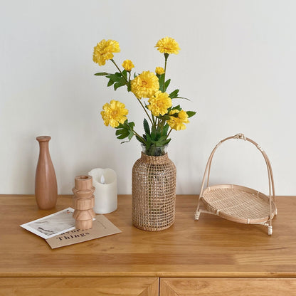 Rattan Glass Vase