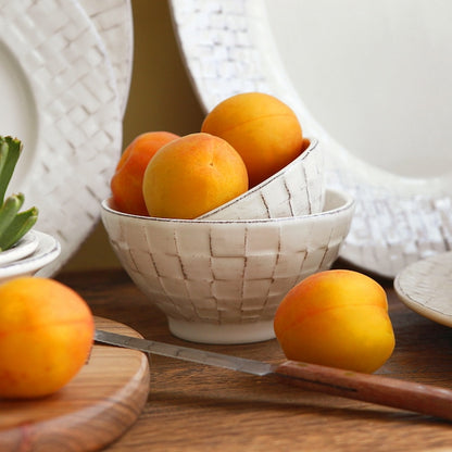 Soft Grid Ceramic Bowl