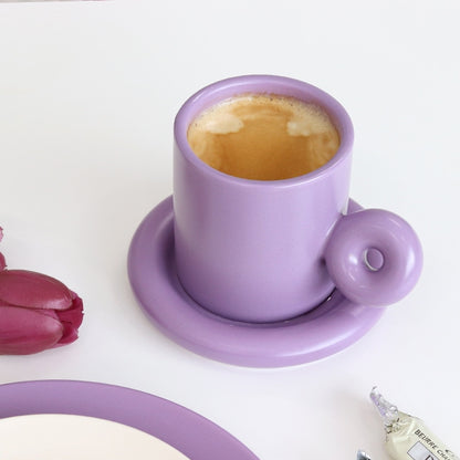 Rounded Donut Handle Coffee Cup Set