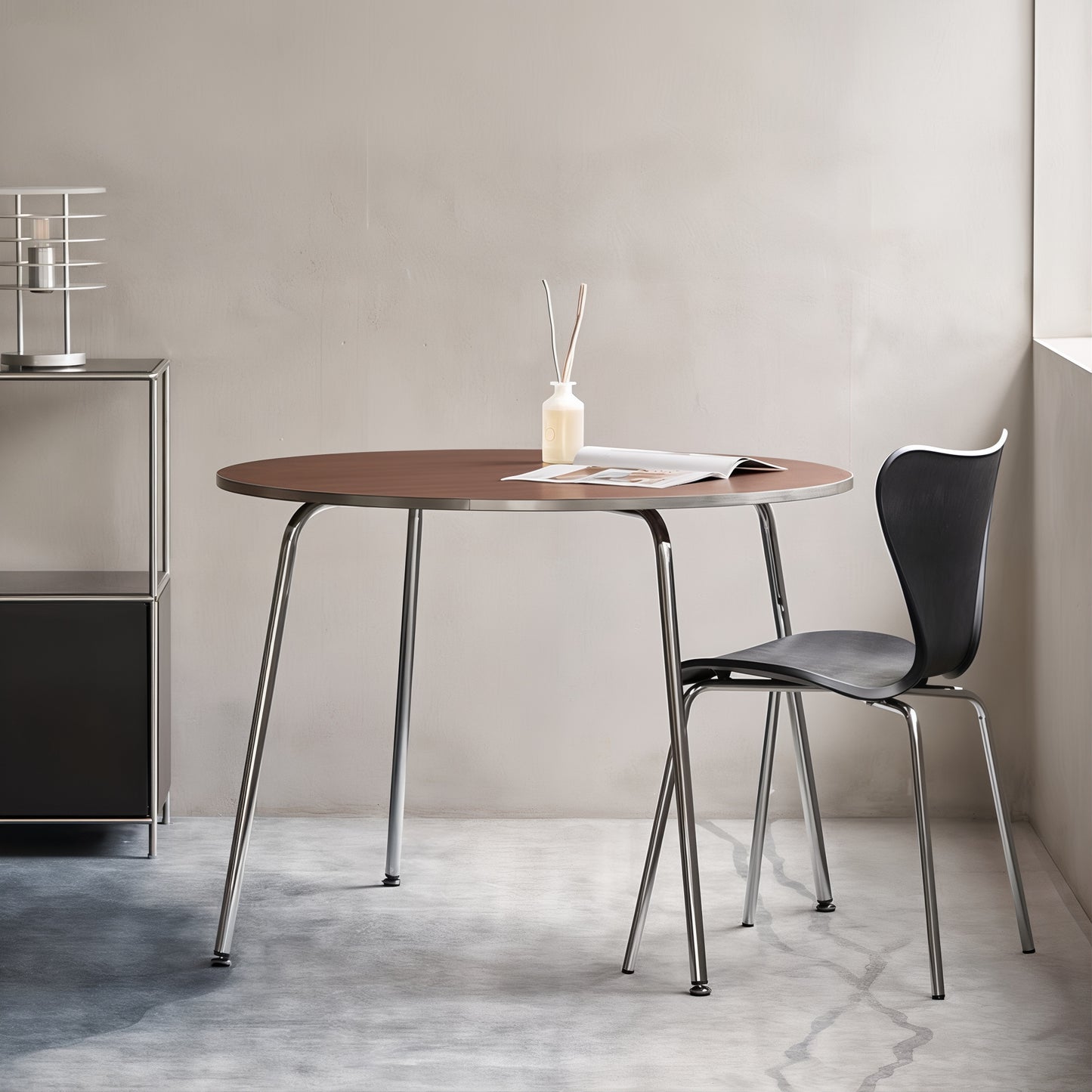 Round Chrome Dining Table