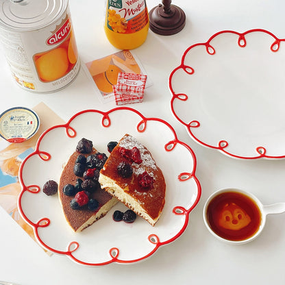 Hand-Drawn Retro Flower Plate