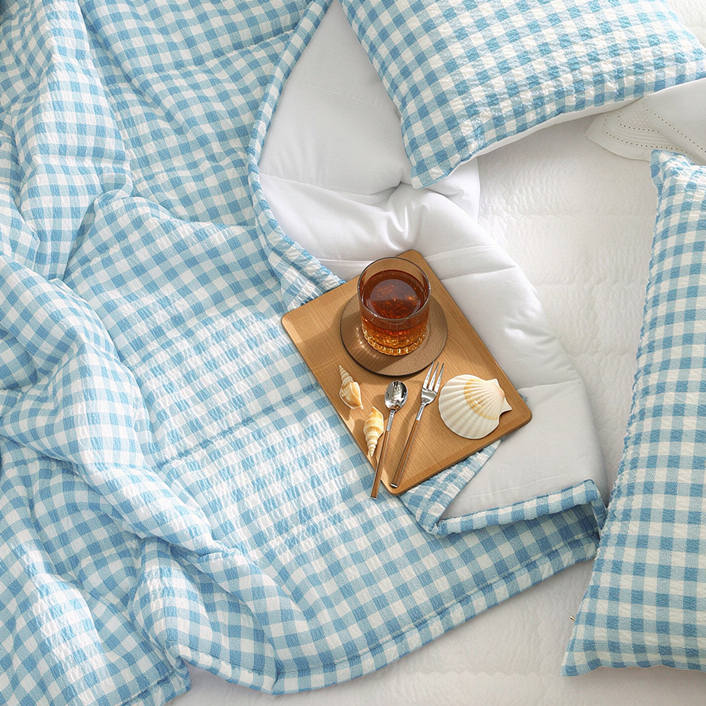 Seersucker and Cotton Summer Comforter Set
