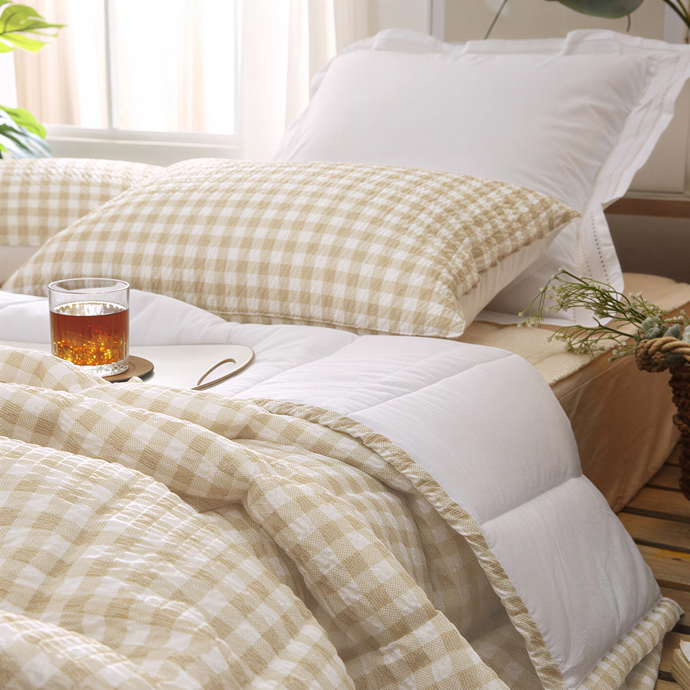 Seersucker and Cotton Summer Comforter Set