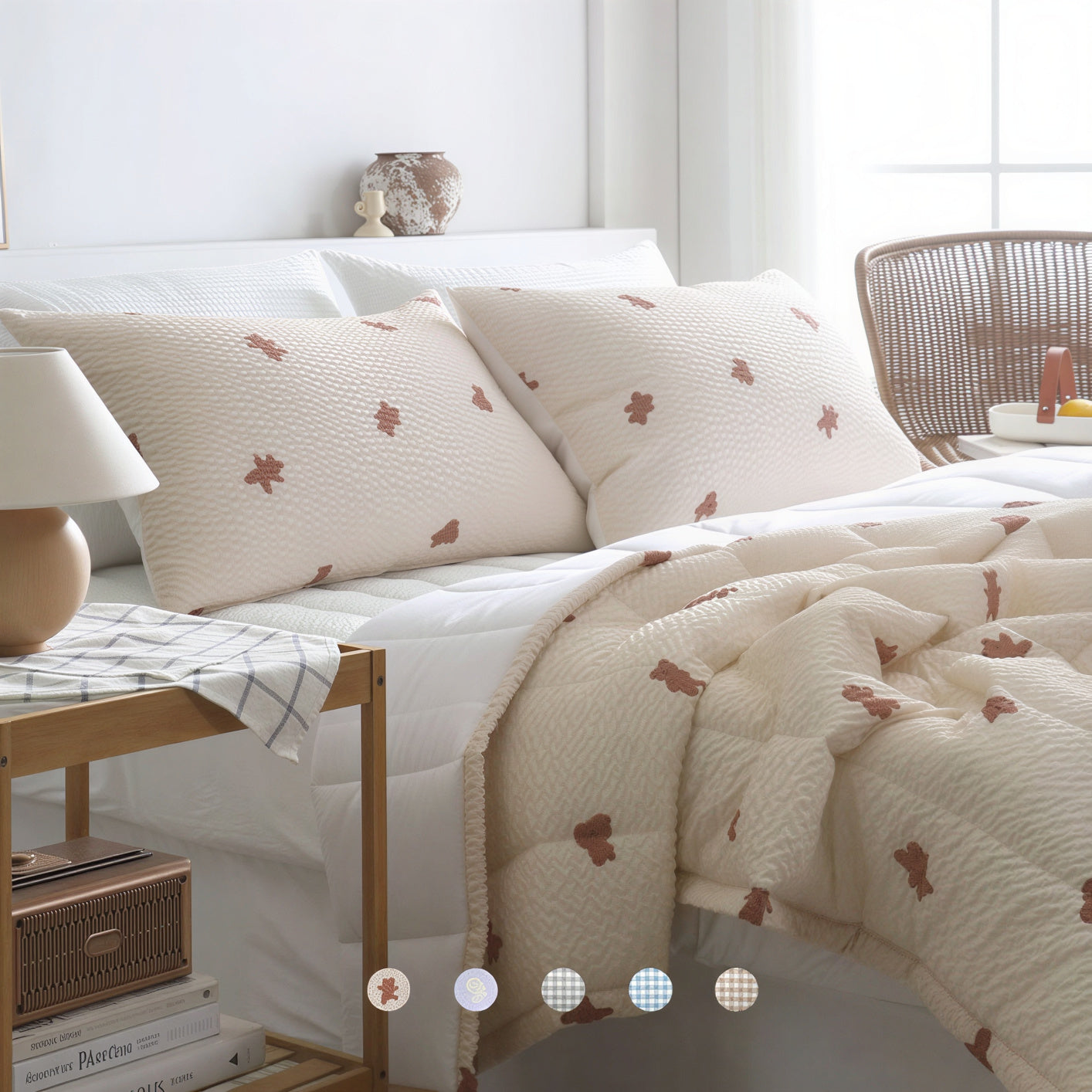 Seersucker and Cotton Summer Comforter Set
