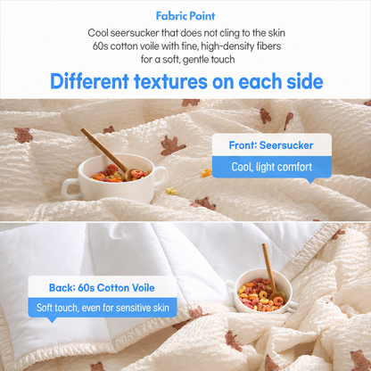 Seersucker and Cotton Summer Comforter Set
