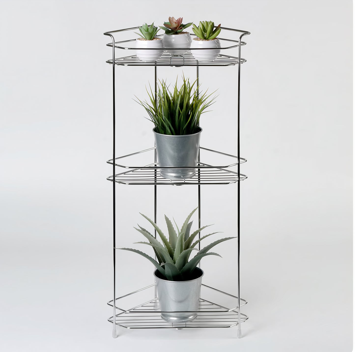 3-Tier Stainless Steel Bathroom Corner Shelf