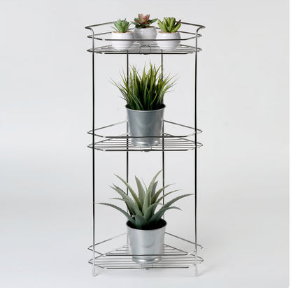 3-Tier Stainless Steel Bathroom Corner Shelf