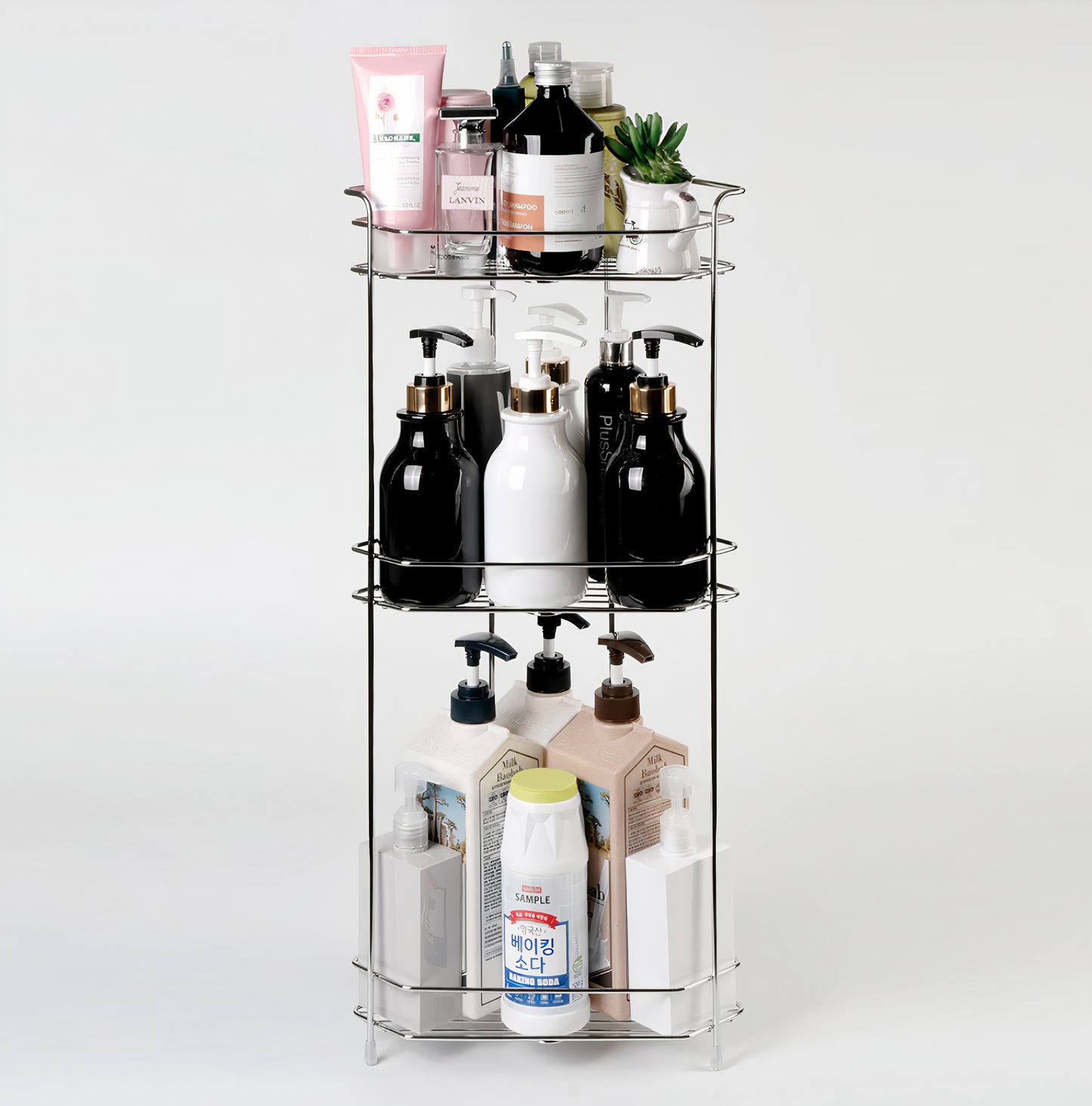 3-Tier Stainless Steel Bathroom Corner Shelf