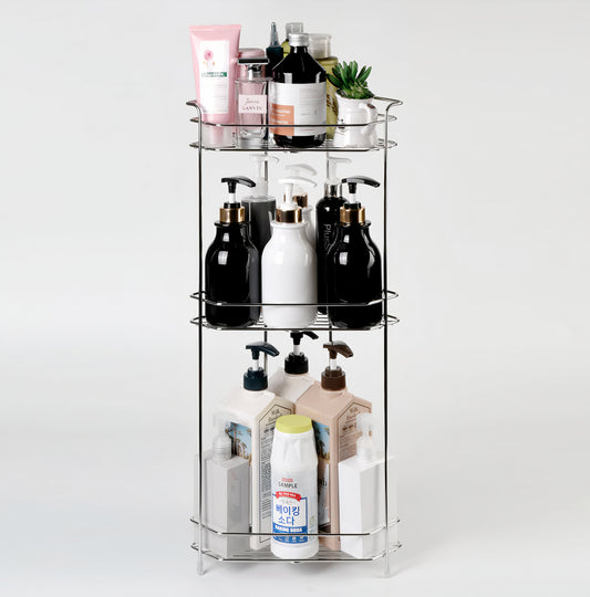 3-Tier Stainless Steel Bathroom Corner Shelf