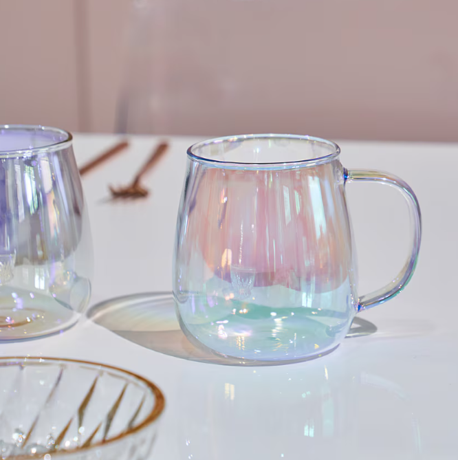 Aurora Heat-Resistant Glass Mug (Set of 2) - detail view