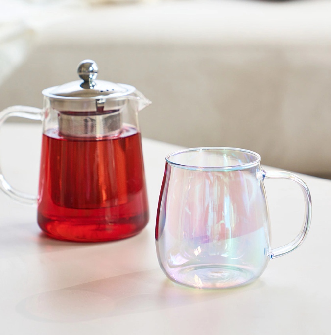 Aurora Heat-Resistant Glass Mug (Set of 2) - close up