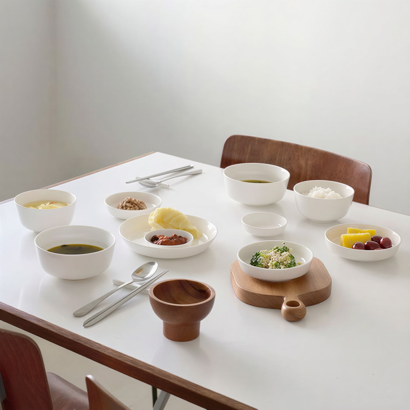 Cream Mono Dinnerware Set for 2 (12-Piece)