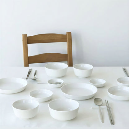 Cream Mono Dinnerware Set for 2 (12-Piece)