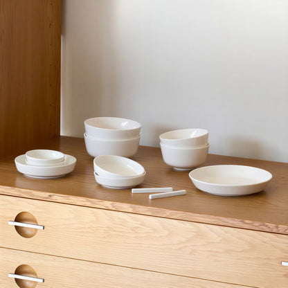 Cream Mono Dinnerware Set for 2 (12-Piece)
