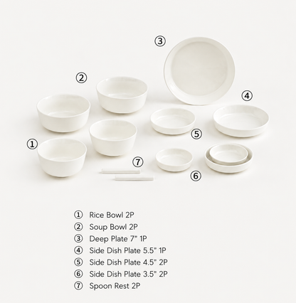 Cream Mono Dinnerware Set for 2 (12-Piece)