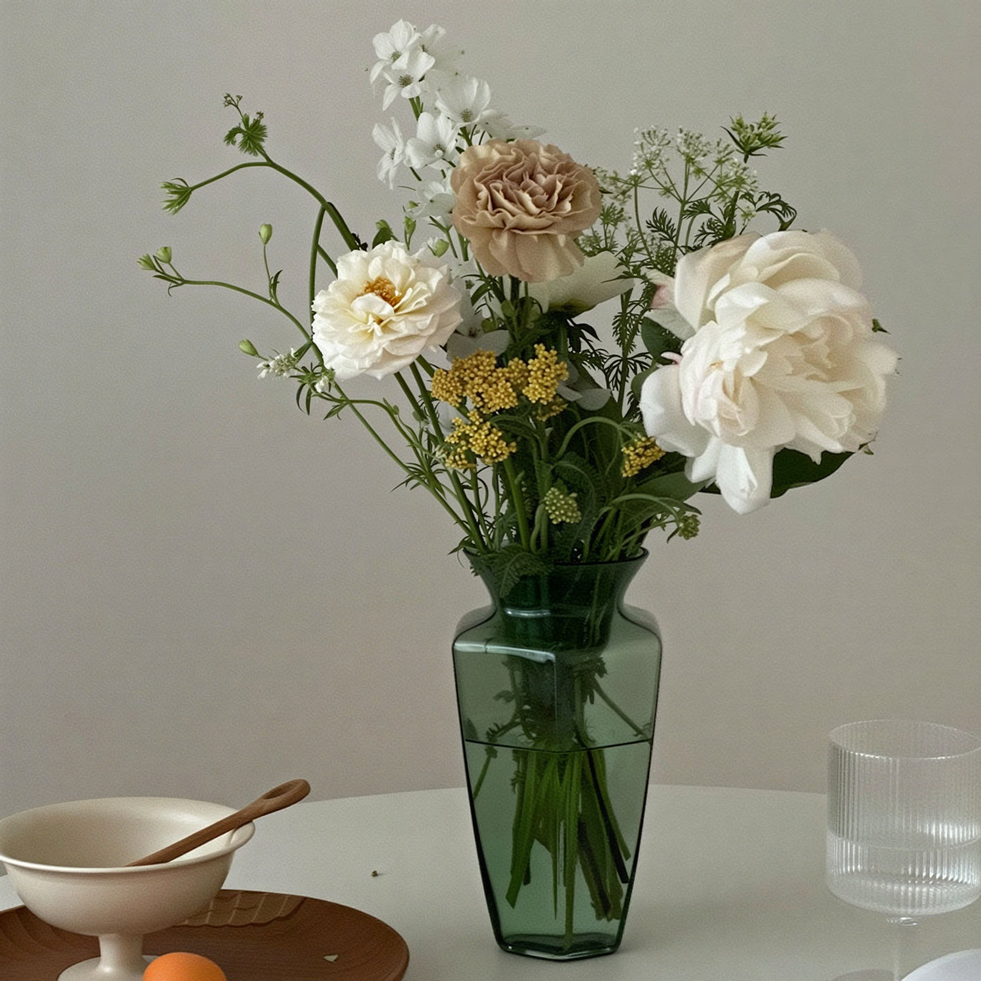 Vintage Green Glass Vase