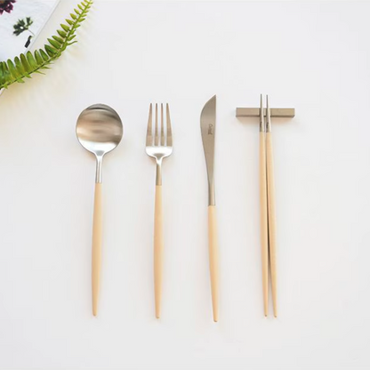 Goa Gold/Silver Dinner Cutlery Set (4-Piece)