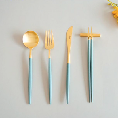 Goa Gold/Silver Dinner Cutlery Set (4-Piece)
