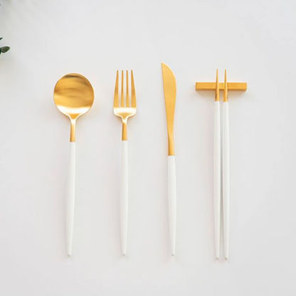 Goa Gold/Silver Dinner Cutlery Set (4-Piece)