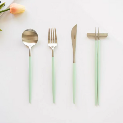 Goa Gold/Silver Dinner Cutlery Set (4-Piece)
