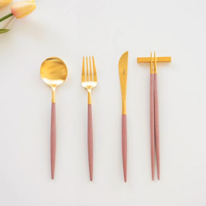 Goa Gold/Silver Dinner Cutlery Set (4-Piece)
