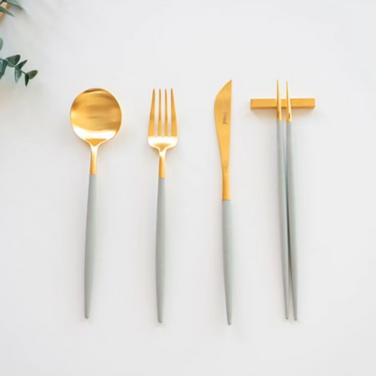 Goa Gold/Silver Dinner Cutlery Set (4-Piece)