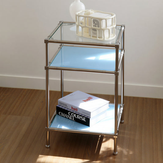3 Tier Square DIY Modular Tempered Glass Shelf