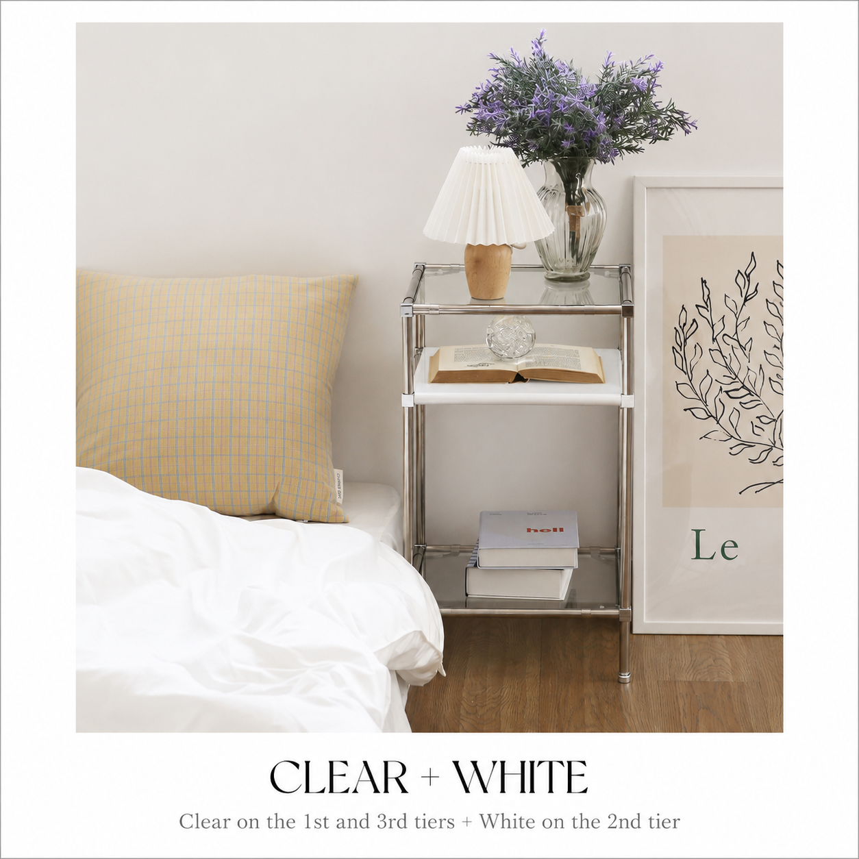 3 Tier Square DIY Modular Tempered Glass Shelf