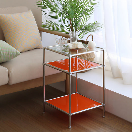 3 Tier Square DIY Modular Tempered Glass Shelf