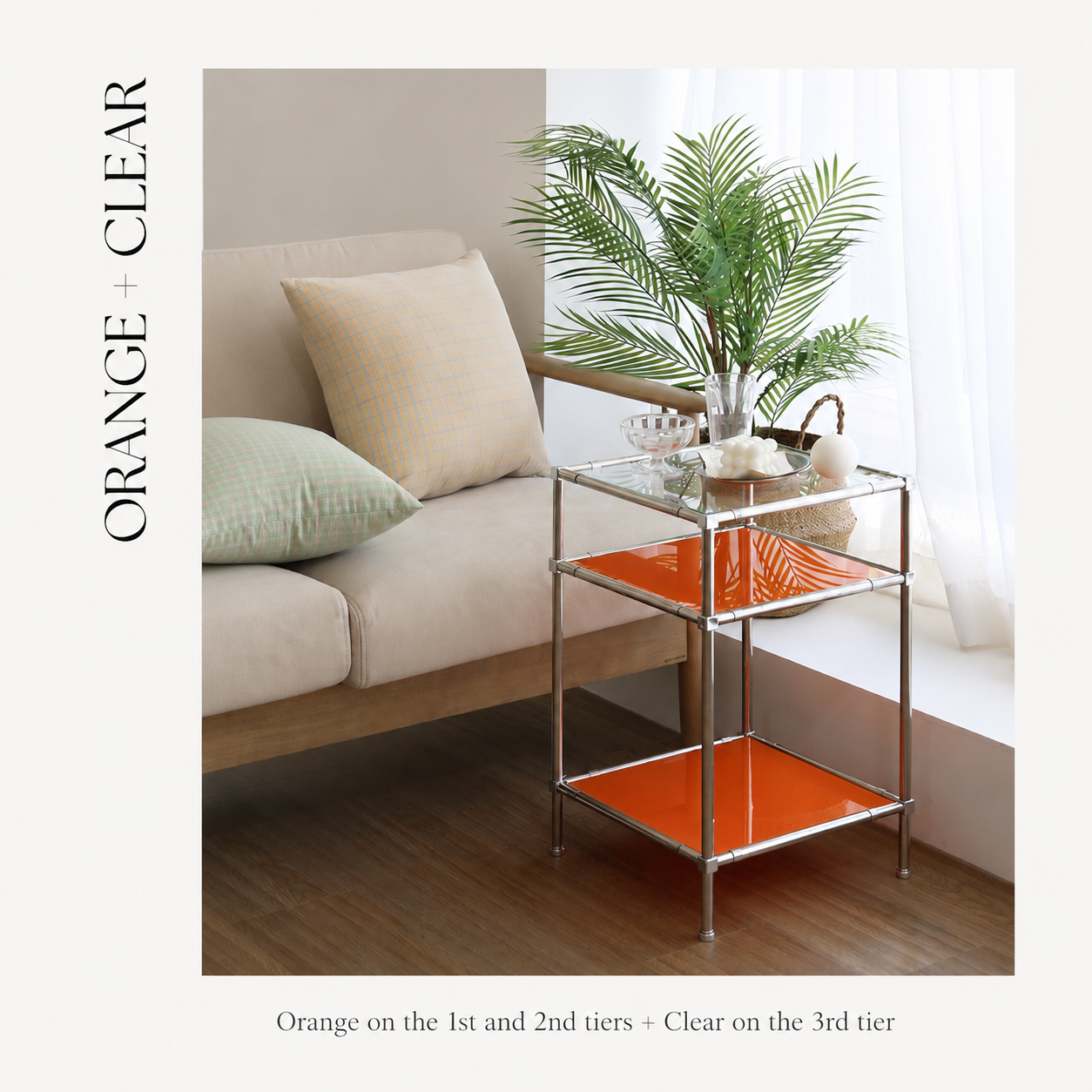 3 Tier Square DIY Modular Tempered Glass Shelf