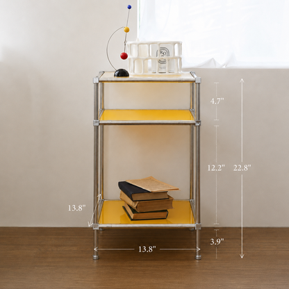 3 Tier Square DIY Modular Tempered Glass Shelf