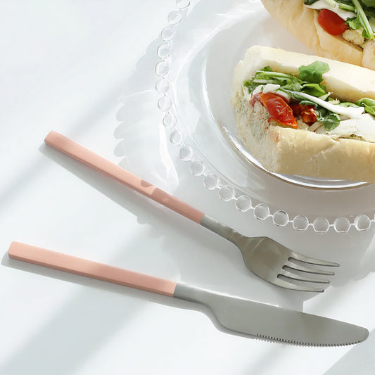 Matte Stainless Steel Table Knife & Fork Set of 2