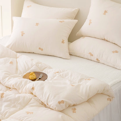 Soft Cream Peach Comforter & Pillow Set - detail view