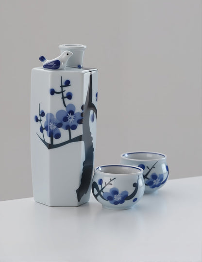 Bird & Blossom Porcelain Sake Gift Set
