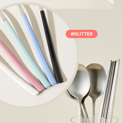 Glitter Pearl Flatware Set for 4 (8-Piece) - detail view