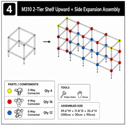 2 Tier Square DIY Modular Storage Side Table