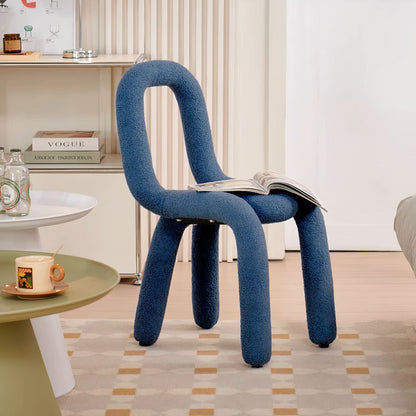 Curved Bouclé Loop Chair