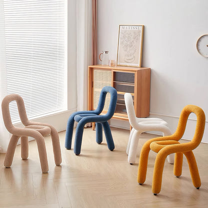 Curved Bouclé Loop Chair