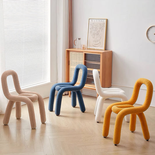 Curved Bouclé Loop Chair