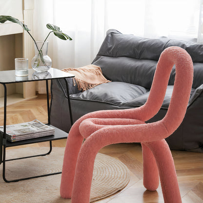 Curved Bouclé Loop Chair