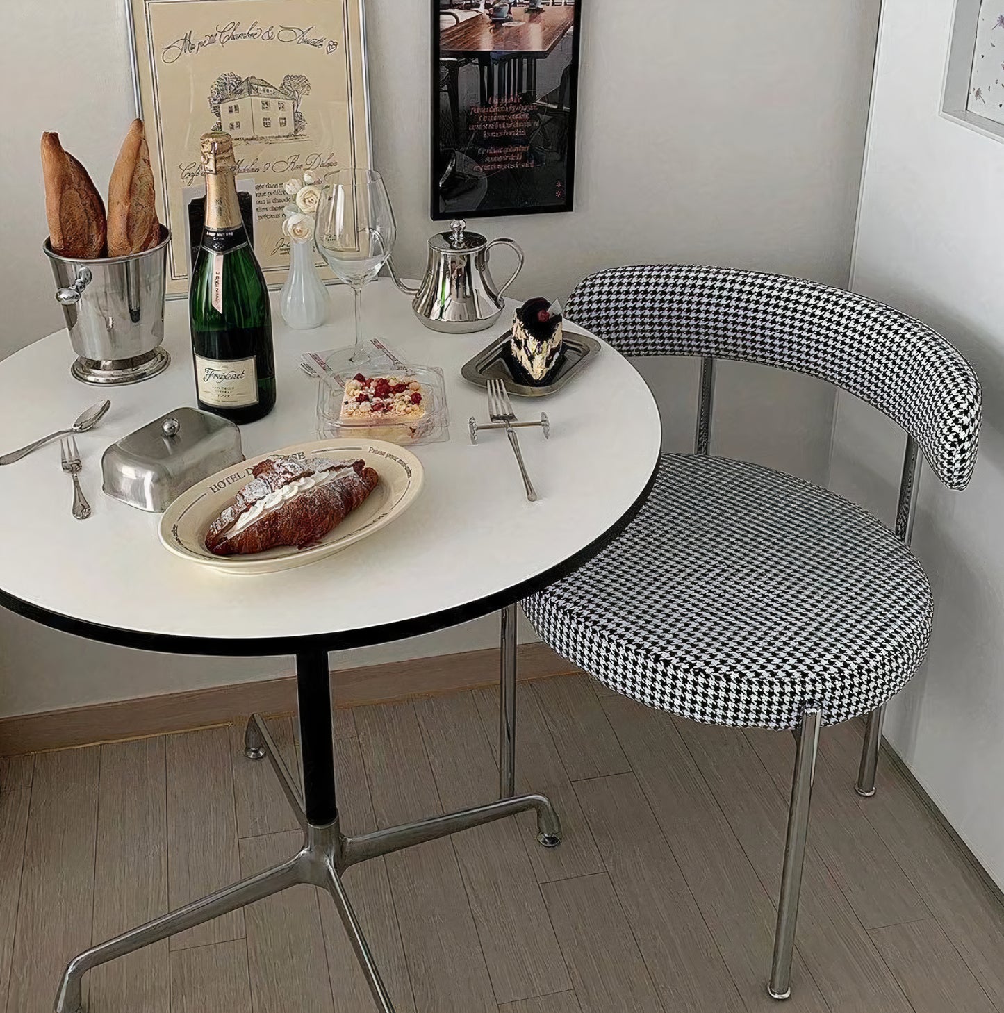 Upholstered Chrome Frame Accent Chair