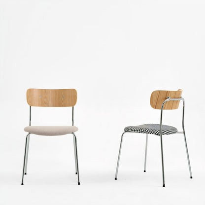 Wood Back Chrome Dining Chair